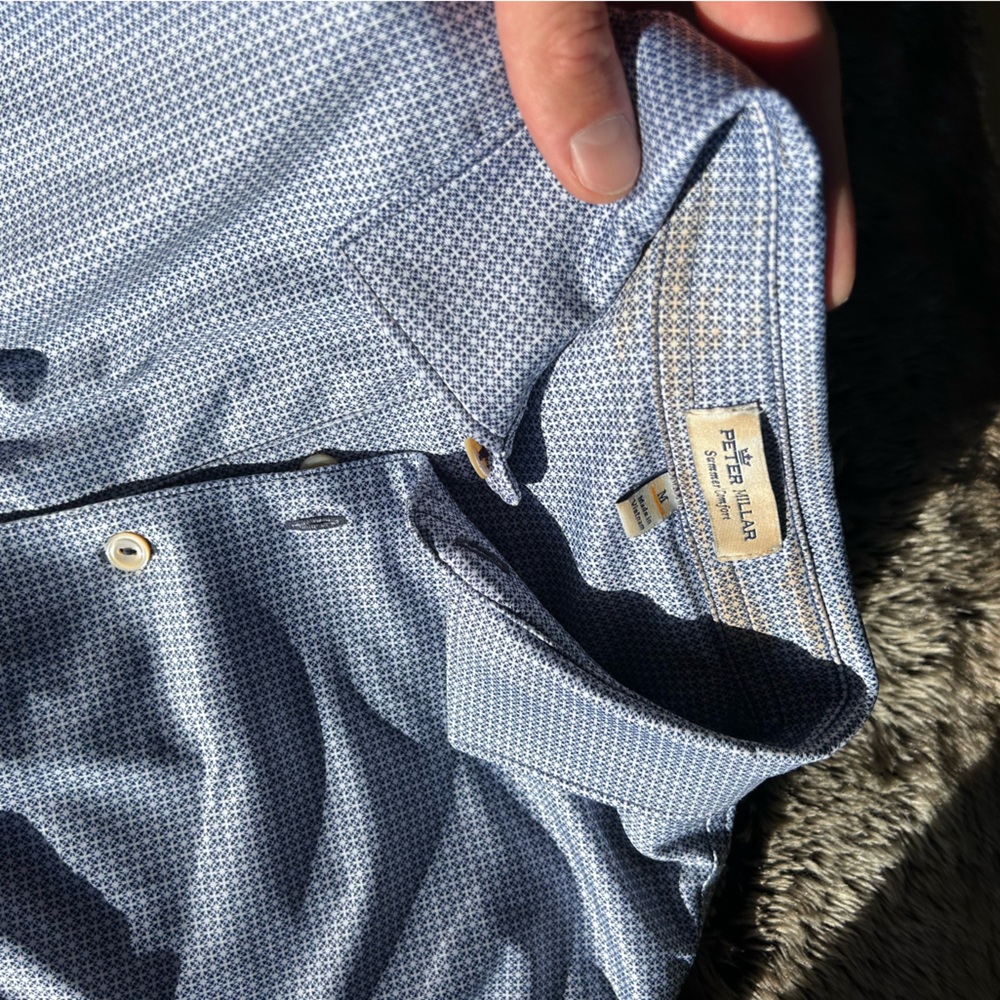 Peter Millar shiney blue polo